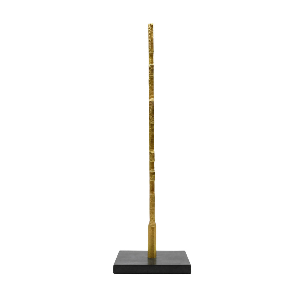 Worlds Away Brutalist Metal Scuplture With Black Marble Base