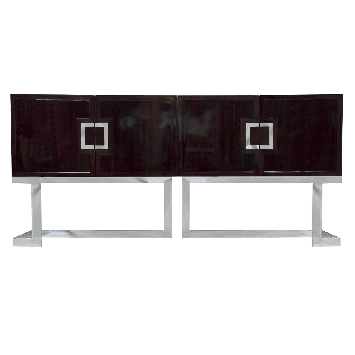 Worlds Away Brutalist Metal Scuplture With Black Marble Base