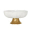 Worlds Away White Marble Bowl With Brass Tapered Pedestal Base