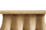 Worlds Away Rectangular Coffee Table With Braided Edge And Scallopped Skirt In Natural Woven Rattan