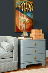 Worlds Away Large Natural Rattan Decorative Box With Brass Foot Caps