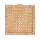 Worlds Away Large Natural Rattan Decorative Box With Brass Foot Caps