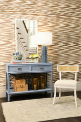 Worlds Away Small Natural Rattan Decorative Box With Brass Foot Caps