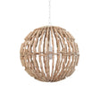 Worlds Away Sphere Shaped Pendant Handcrafted With Whitewash Eucalyptus Wood