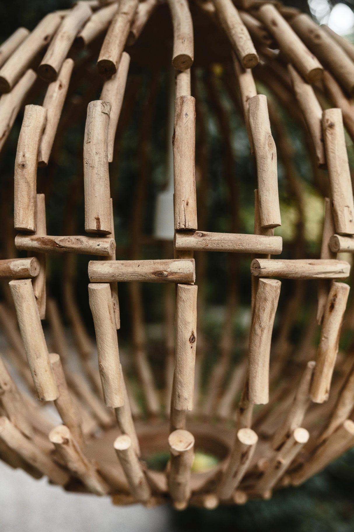 Worlds Away Sphere Shaped Pendant Handcrafted With Whitewash Eucalyptus Wood