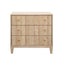 Worlds Away Three Drawer Side Table With Fluted Detail In Cerused Oak