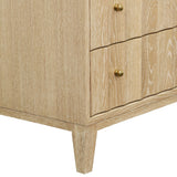 Worlds Away Three Drawer Side Table With Fluted Detail In Cerused Oak
