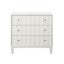 Worlds Away Three Drawer Side Table With Fluted Detail In Matte White Lacquer