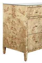 Worlds Away Seven Drawer Chest In Burl Wood