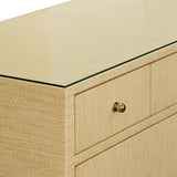 Worlds Away Seven Drawer Chest In Natural Grasscloth