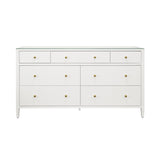 Worlds Away Seven Drawer Chest In Textured White Linen