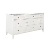 Worlds Away Seven Drawer Chest In Textured White Linen