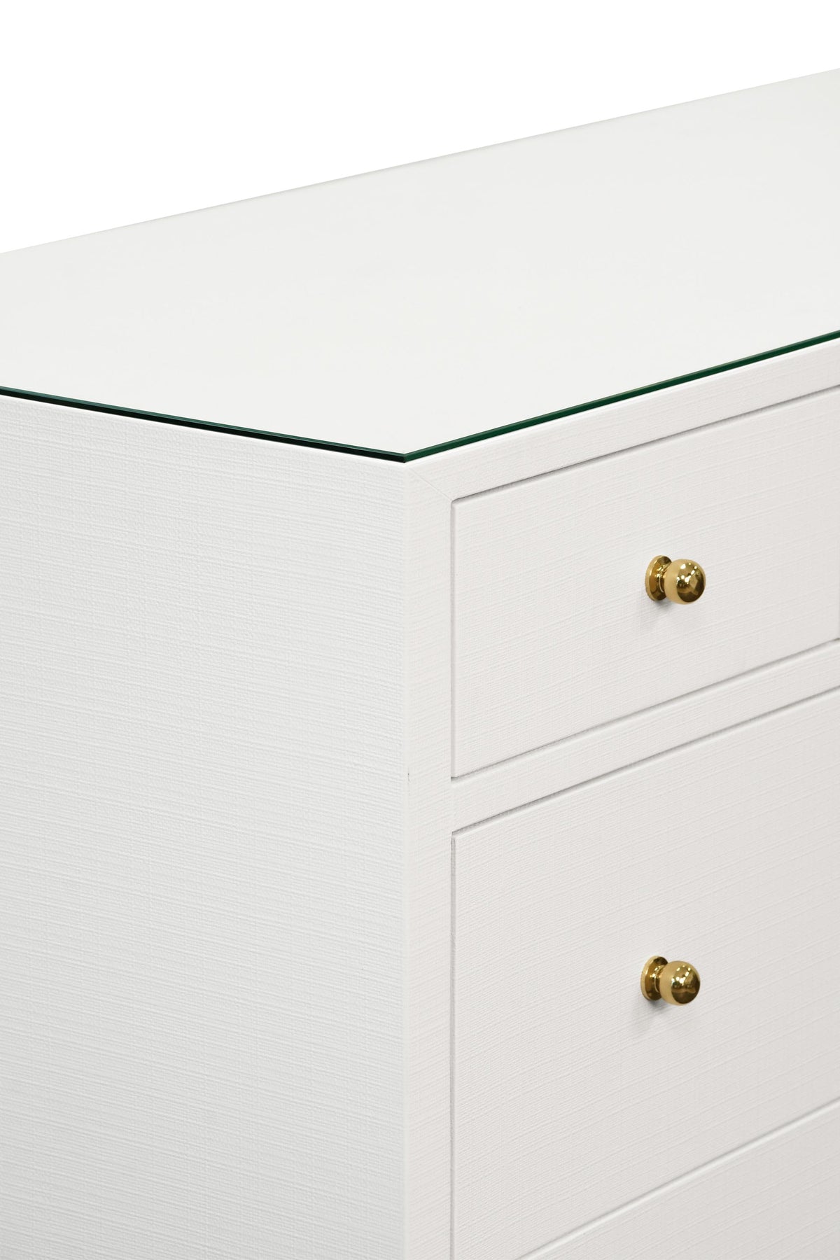 Worlds Away Seven Drawer Chest In Textured White Linen