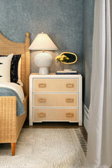 Worlds Away Bed Frame With Arched Headboard, Side Rails, And Footboard In Rattan With Wood Feet, King Size