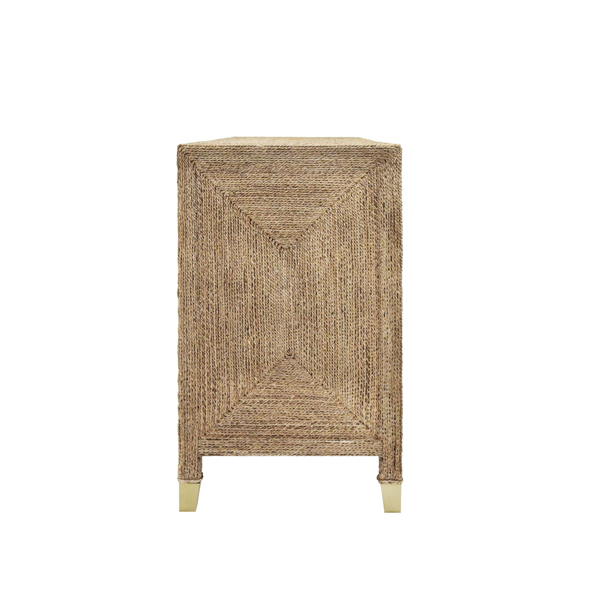 Worlds Away Four Door Buffet With Satin Brass Hardware And Foot Caps In Wrapped Rope