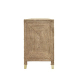 Worlds Away Four Door Buffet With Satin Brass Hardware And Foot Caps In Wrapped Rope