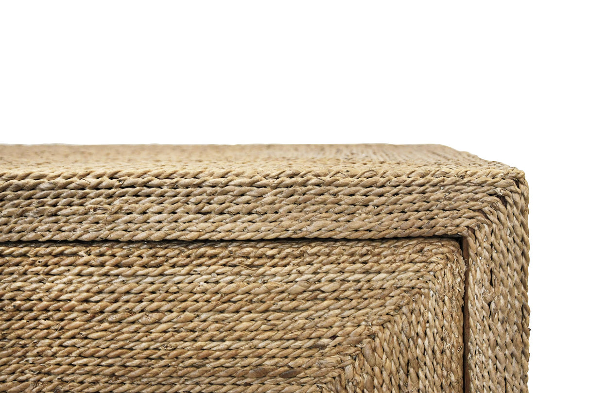 Worlds Away Four Door Buffet With Satin Brass Hardware And Foot Caps In Wrapped Rope