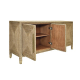 Worlds Away Four Door Buffet With Satin Brass Hardware And Foot Caps In Wrapped Rope