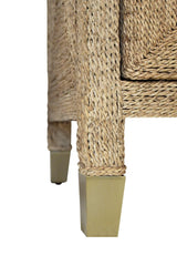 Worlds Away Four Door Buffet With Satin Brass Hardware And Foot Caps In Wrapped Rope