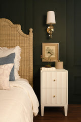 Worlds Away Bed Frame With Arched Headboard, Side Rails, And Footboard In Rattan With Wood Feet, Twin Size