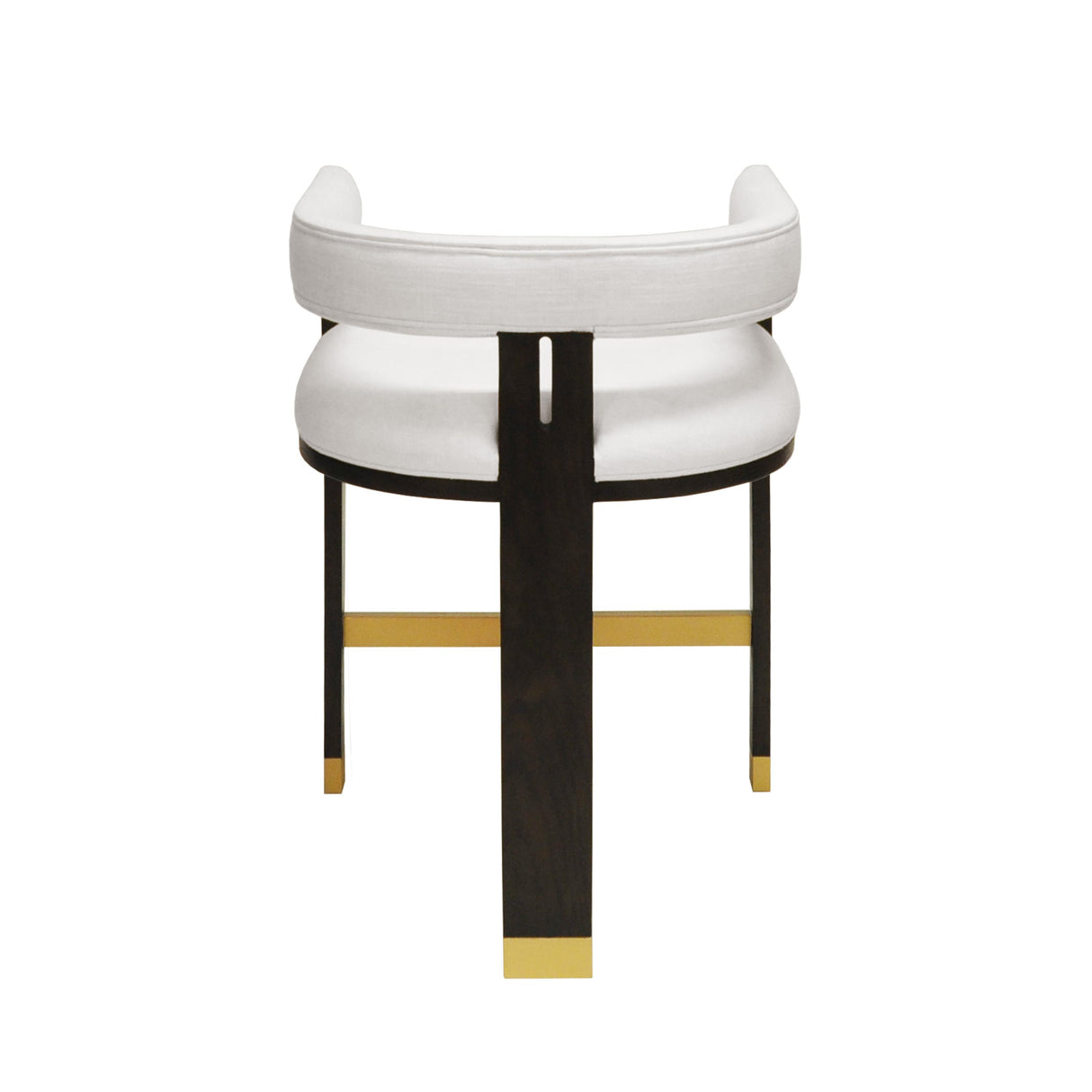 Worlds Away Modern Wooden Accent Counter Stool With White Linen Upholstery