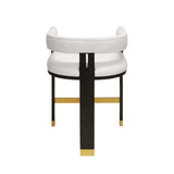 Worlds Away Modern Wooden Accent Counter Stool With White Linen Upholstery