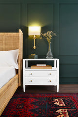 Worlds Away Winged Headboard And Platform In Radio Weave Wrapped Rattan, Queen Size