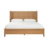 Worlds Away Winged Headboard And Platform In Radio Weave Wrapped Rattan, King Size
