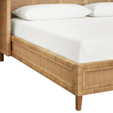 Worlds Away Winged Headboard And Platform In Radio Weave Wrapped Rattan, King Size