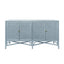 Worlds Away Rattan Four Door Cabinet With Rope Front Doors In Painted Light Blue