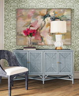 Worlds Away Rattan Four Door Cabinet With Rope Front Doors In Painted Light Blue