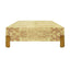 Worlds Away Square Chunk Coffee Table With Antique Brass Leg Brackets In Burl Wood