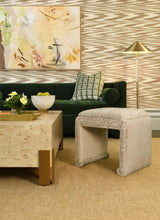 Worlds Away Square Chunk Coffee Table With Antique Brass Leg Brackets In Burl Wood