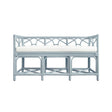 Worlds Away Decorative Bench With Performance Ivory Cushion In Rattan In Light Blue