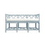 Worlds Away Decorative Bench With Performance Ivory Cushion In Rattan In Light Blue