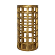 Worlds Away Large Pillar Candle Holder In Brass Finish