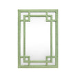Worlds Away Greek Key Design Mirror In Wrapped Rattan In Sage Green