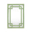 Worlds Away Greek Key Design Mirror In Wrapped Rattan In Sage Green