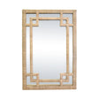 Worlds Away Greek Key Design Mirror In Wrapped Natural Rattan
