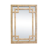 Worlds Away Greek Key Design Mirror In Wrapped Natural Rattan