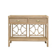 Worlds Away Two Drawer Console With Decorative Back In Natural Rattan