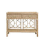 Worlds Away Two Drawer Console With Decorative Back In Natural Rattan