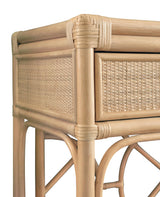 Worlds Away Two Drawer Console With Decorative Back In Natural Rattan