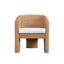 Worlds Away Rattan Three Leg Lounge Chair With Performance Ivory Linen