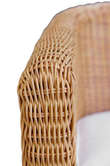 Worlds Away Rattan Three Leg Lounge Chair With Performance Ivory Linen