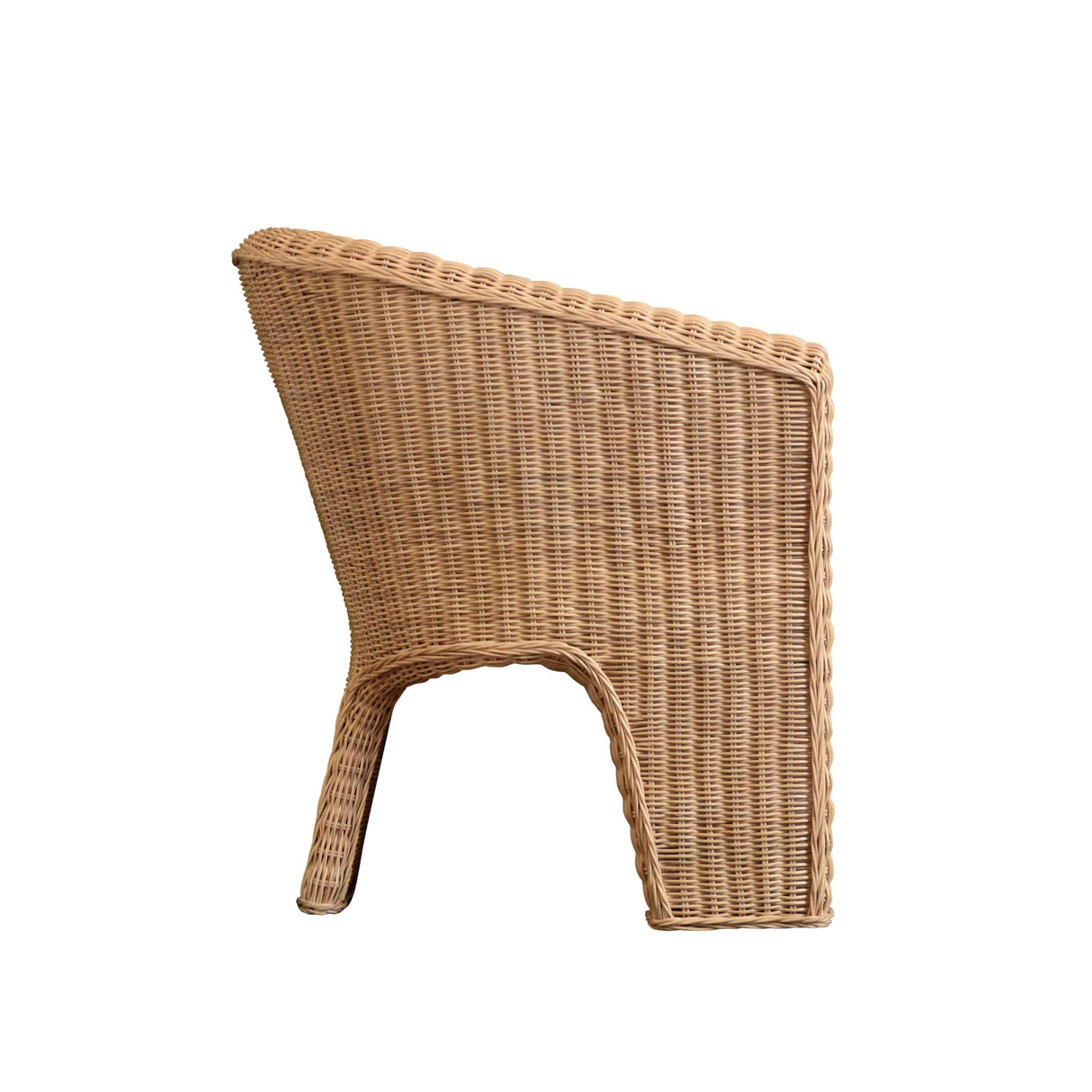 Worlds Away Rattan Three Leg Lounge Chair With Performance Ivory Linen