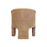 Worlds Away Rattan Three Leg Lounge Chair With Performance Ivory Linen