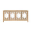 Worlds Away Four Door Buffet With Mirror Front Doors And Wrapped Rattan