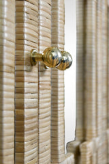 Worlds Away Four Door Buffet With Mirror Front Doors And Wrapped Rattan