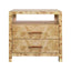 Worlds Away Two Drawer Side Table With Rattan Wrapped Handles In Burl Wood